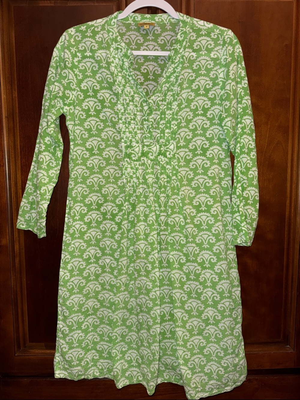 Roberta Roller Rabbit 100% Cotton Shirt Dress Fan Motif Pattern size Small.
